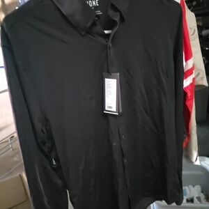 RHONE Men's Classic Black Button Down Shirt